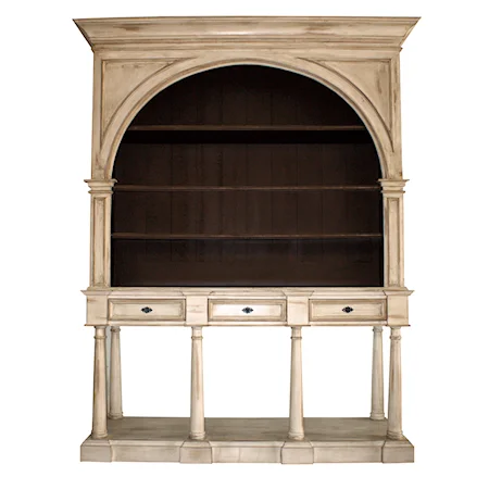 Arched Bookcase with Drawers